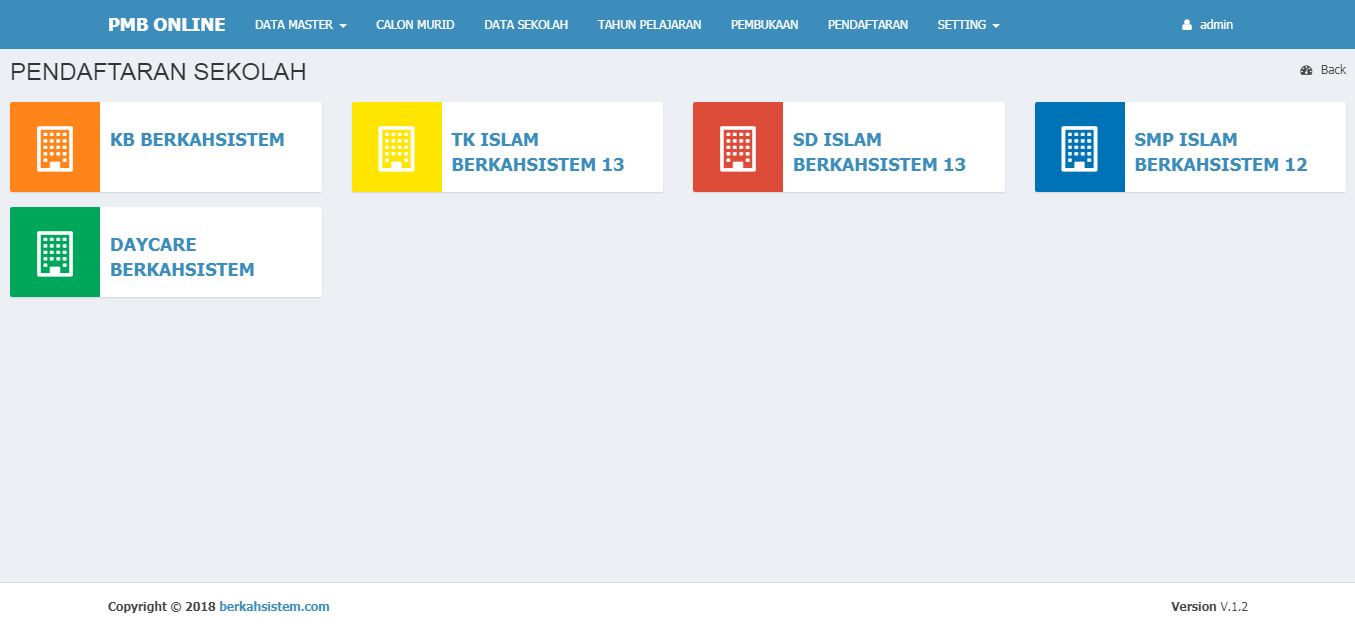 <p>Halaman Pendaftaran Berdasarkan Tingkatan Sekolah<br></p>
