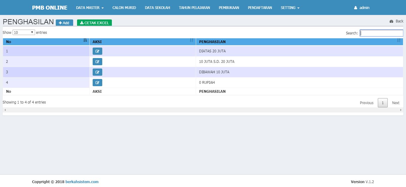 <p>Halaman Data Master Penghasilan<br></p>