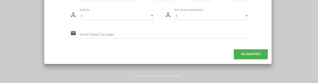 <p>Halaman Pendafatarn Murid Baru  Input Data Diri<br></p>