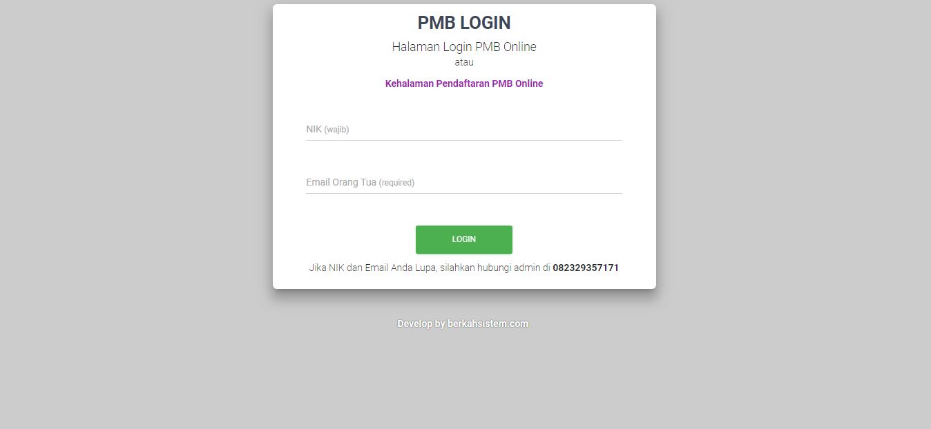 <p>Halaman Login Calon Murid<br></p>