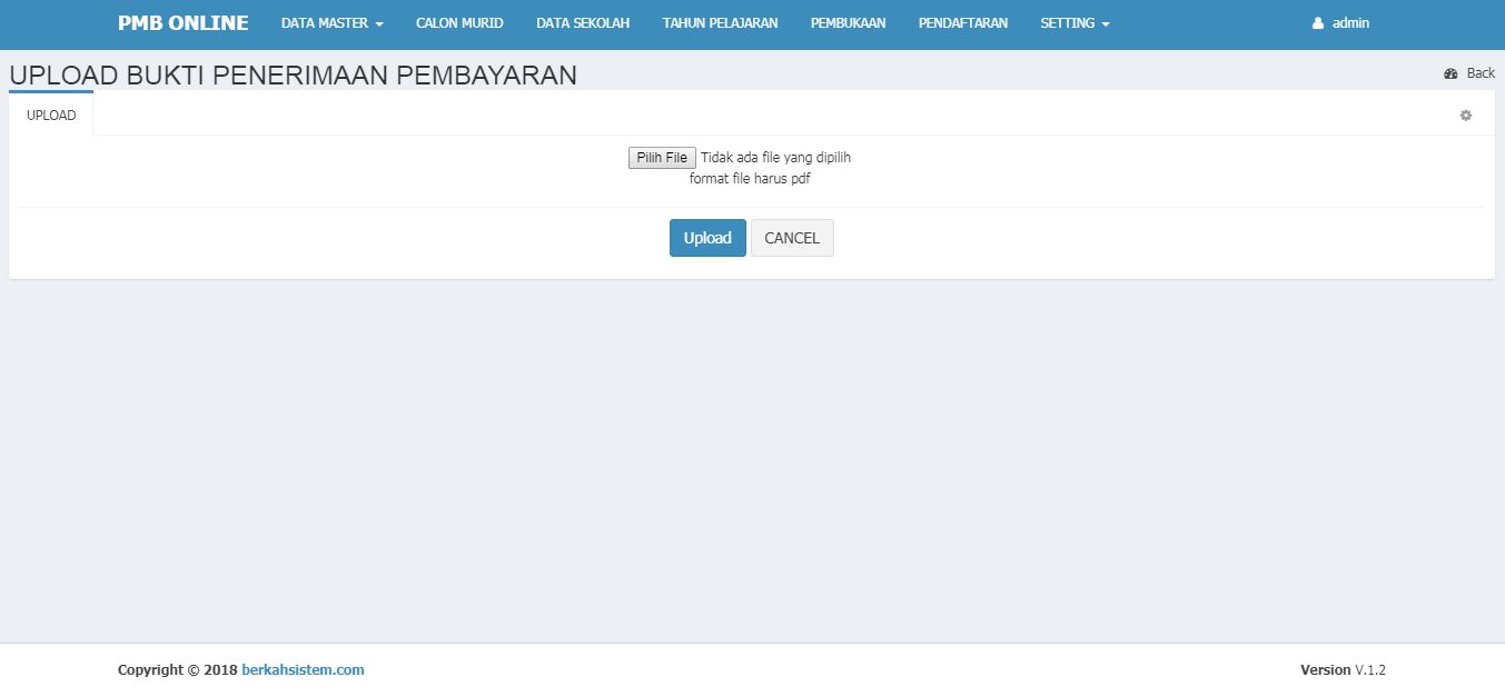 <p>Halaman Upload Bukti Penerimaan Pembayaran Yang Diterima Oleh Sekolah<br></p>