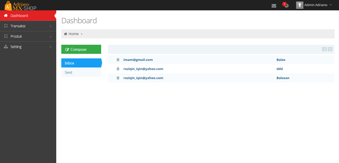 <p>Halaman Email Terkirim</p>