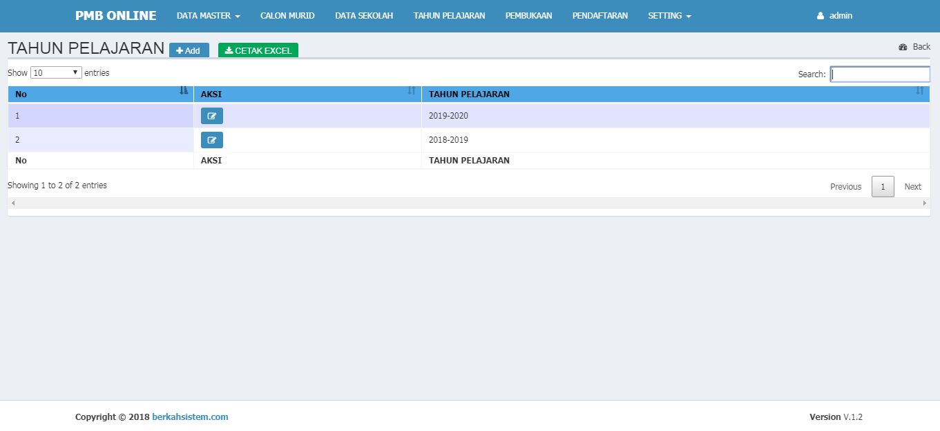 <p>Halaman Data Tahun Ajaran<br></p>