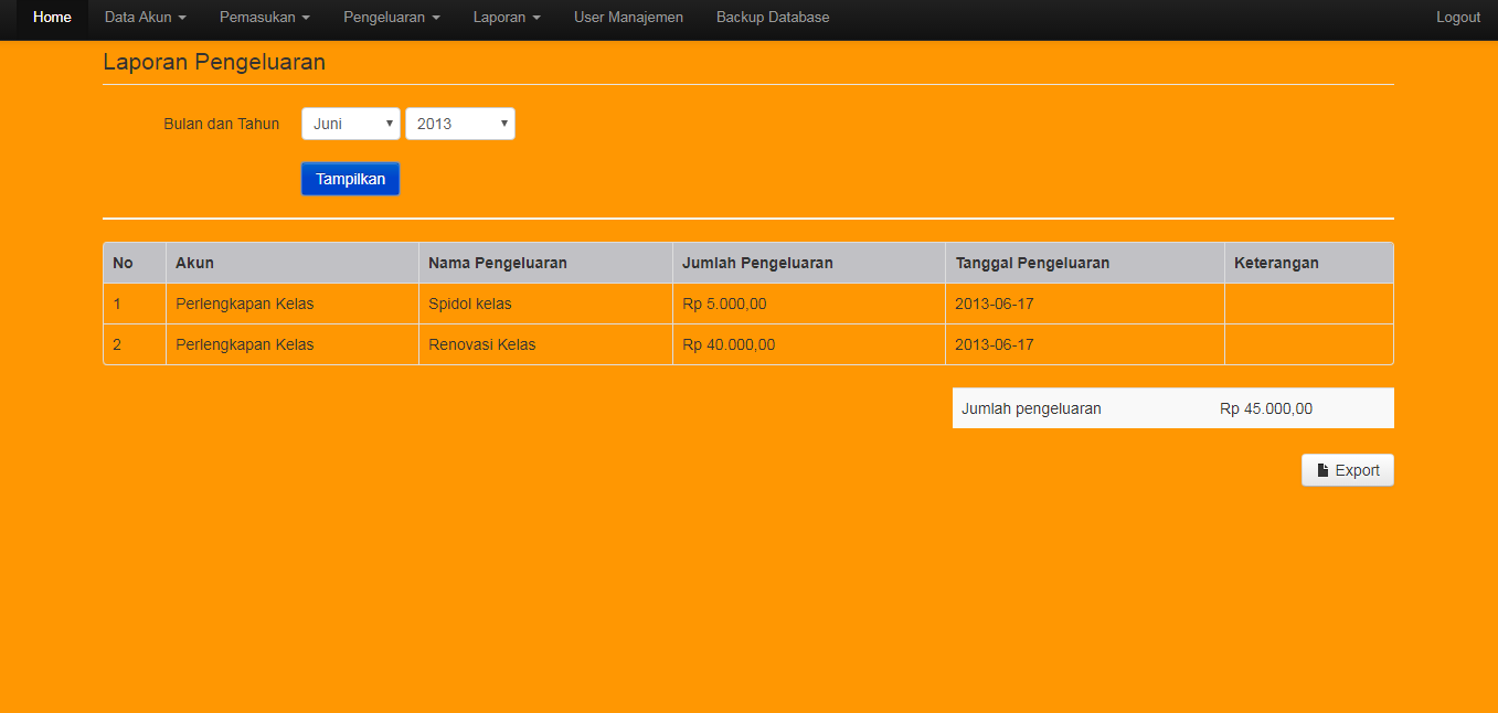 <p>Laporan Pengeluaran Kas Kecil</p>